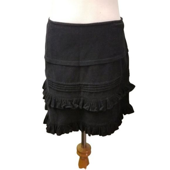 $275 Jill Stuart black corduroy mini skirt women's size 2 (261) - Picture 1 of 7